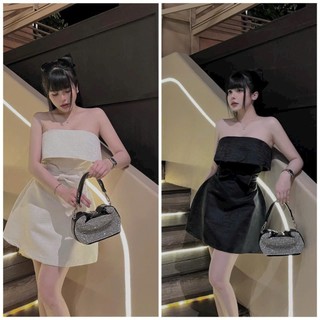 Đầm dự tiệc cúp xòe phối nơ Hebe Dress