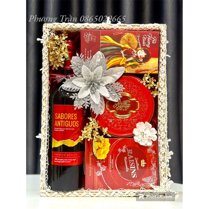 Hộp quà tết 2024 (set 4 món)2 màu vàng, đỏ sỉ, lẻ lhe z a lo 0865029665