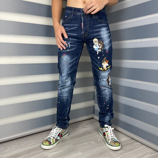 Quần bò jean nam Dsquared2 thiên sứ thần thêu bản đẹp mới hot trend 2024