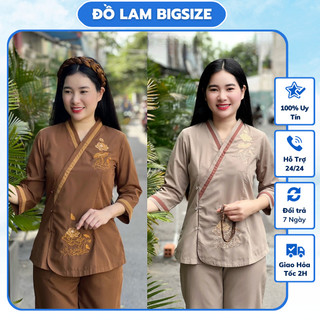 Đồ lam đi chùa, đi lễ giản dị truyền thống mẫu chéo viền hoa sen