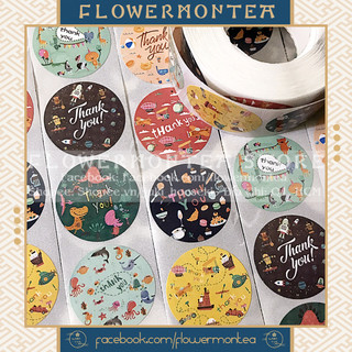 (Khám Phá Thế Giới) Set 90 Sticker Tròn - Thank You