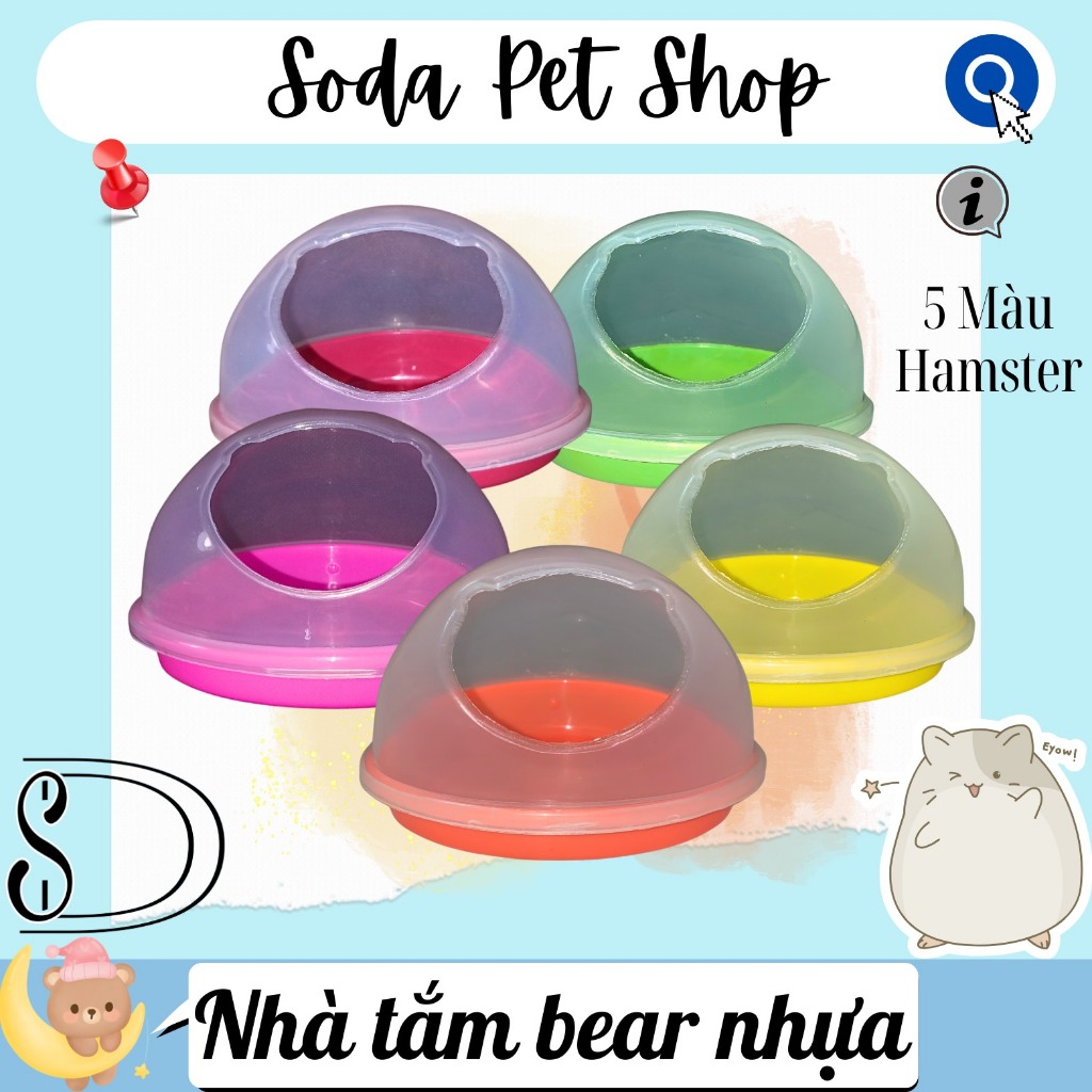 Nhà Tắm Bear Nhựa Cho Hamster