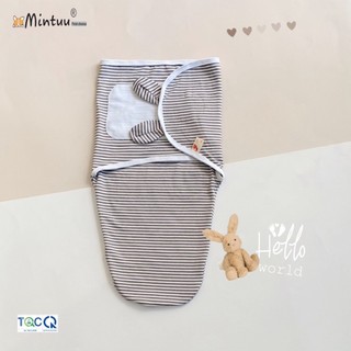 Ủ kén cho bé sơ sinh, chất liệu visco sọc dẻo, thương hiệu MINTUU