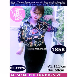 áo sơ mi phi lụa bigsize hình ngựa NGỰC 111CM