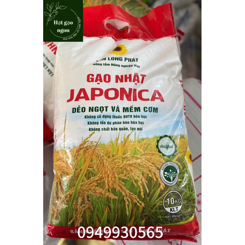 Gạo Nhật JAPONICA-Gạo Lài Nhật thơm ngon, dẻo cơm, đậm vị- Bao 10kg