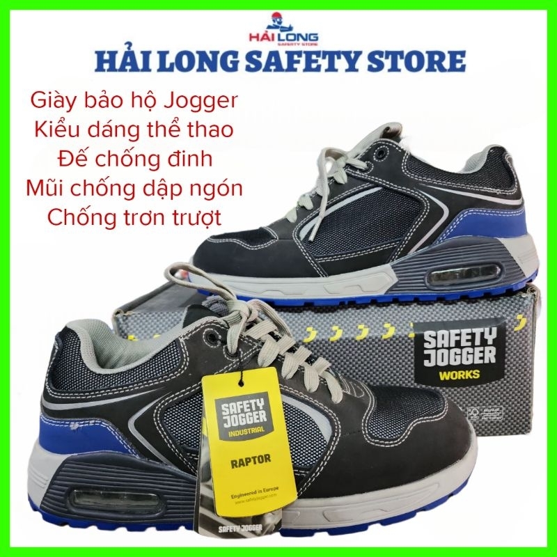 Giày Bảo Hộ Lao Động Safety Jogger RapTor S1P Dáng Thể Thao Siêu Nhẹ Chống Tĩnh Điện - Chống Sốc - An Toàn Tuyệt Đối