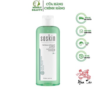 Gel rửa mặt loại bỏ vi khuẩn cho da dầu và mụn Soskin Gentle Purifying Cleansing Gel 250ml