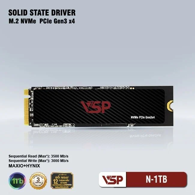 Ổ cứng SSD VSP N-1TB | 1TB, M.2 PCIe, Gen 3x4 NVMe