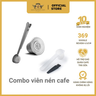 Combo viên nén cà phê thép không gỉ tái sử dụng cho máy pha cafe nespresso