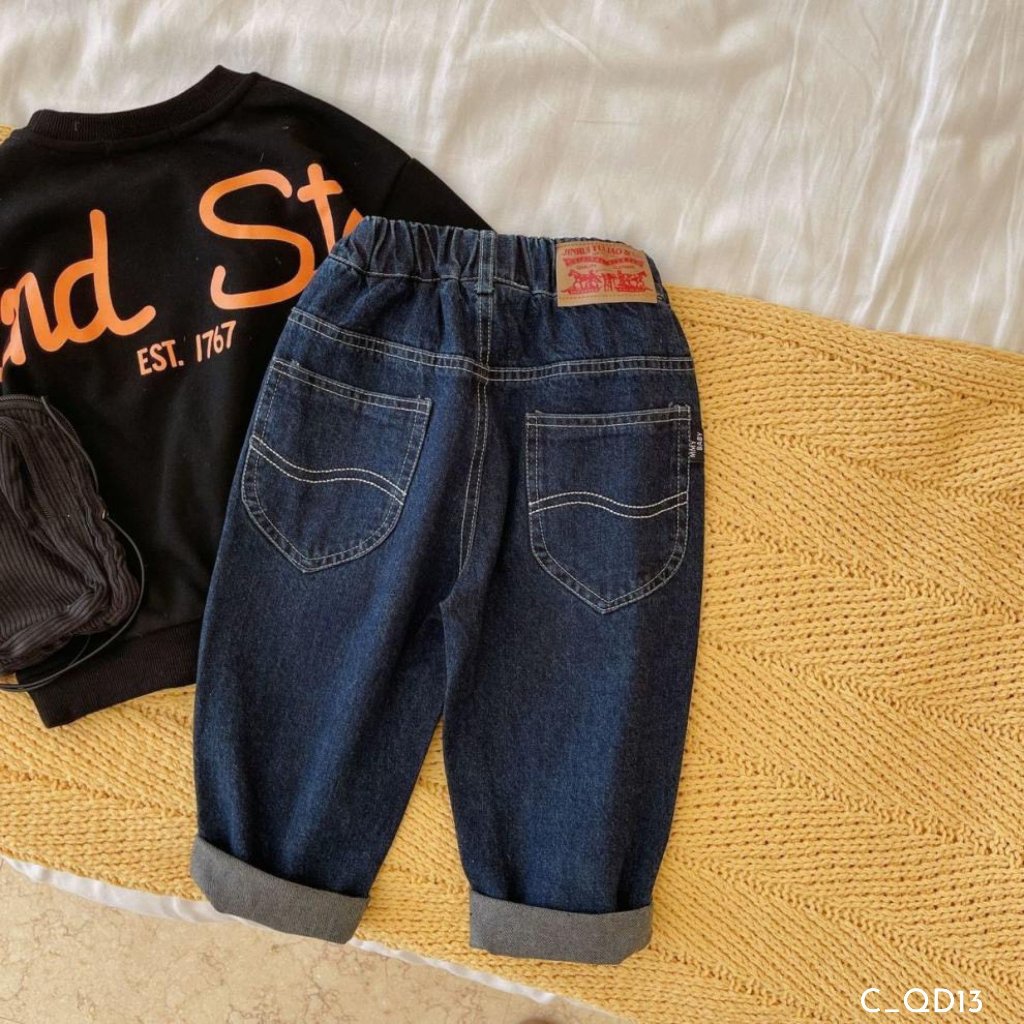 Quần Jeans cho bé trai EMBES KIDS, quần Jean cho bé 11kg đến 31kg