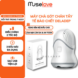  Máy Chà Gót Chân DELADEP Tẩy Tế Bào Chết Tự Động Sạc USB An Toàn 2 Chế Độ 3 Đầu Mài Đa Dụng 