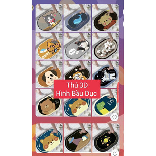 Thảm Lau Chân Bầu Dục 3D Hình Thú