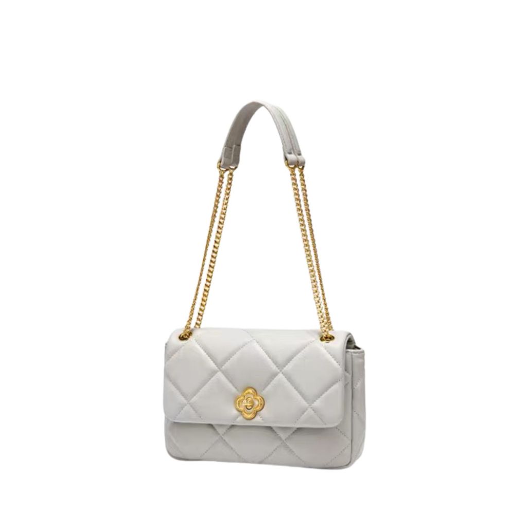 Túi đeo chéo nữ đẹp Nucelle thời trang phong cách chần ô khóa charm hoa ViAnh Store 1172032