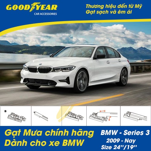 Gạt Mưa Xe BMW 320i , 330i Thương Hiệu Goodyear Chính Hãng