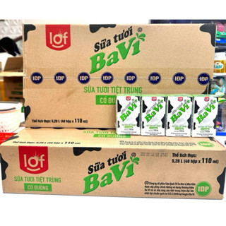 Thùng 48 hộp Ba Vì Sữa Tươi Có Đường 110ml ( Date Mới )