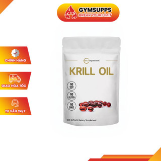 Micro ingredients krill oil dầu tôm 300 viên | dầu tôm viên uống bổ mắt, bổ não - chính hãng