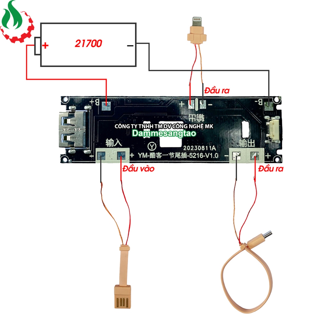 Box sạc dự phòng 1 cell 21700 công suất 10W