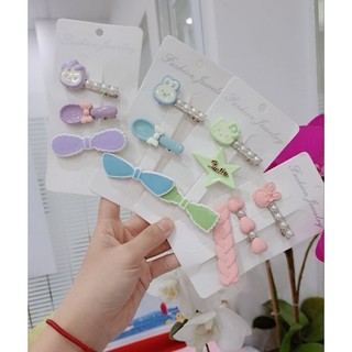 Set 3 kẹp tóc mái nhiều kiểu dễ thương cho bé