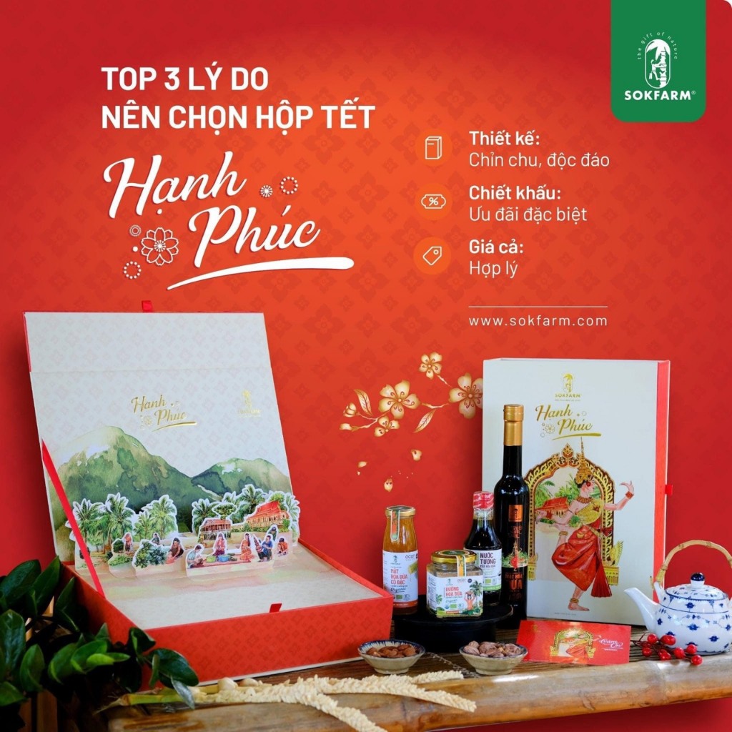 [CHÍNH HÃNG] [SOKFARM] Set Quà TẾT HẠNH PHÚC Sokfarm organic 2024 sang xịn mịn