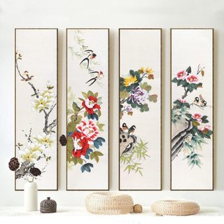 Tranh Tứ Quý Canvas Cao Cấp -Decor / Trang Trí Phòng Khách Mang Lại May Mắn, Tài Lộc Cho Gia Chủ - ThePic