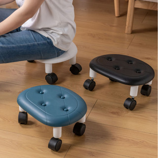  Có thể bán buôn Ghế đẩu tròn thấp Da Bánh xe đa bánh xe đa năng sofa di động đẹp ghế xoay ghế đẩu thấp 