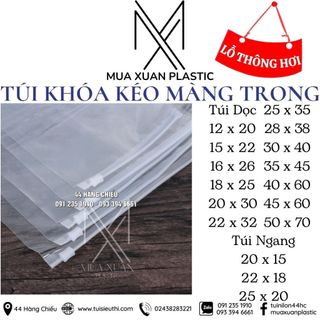 Túi ziplock có khóa kéo,Túi zip trong loại đẹp nhiều size dùng gói hàng đựng quần áo giày dép tiện lợi. Hàng loại 1 * HN