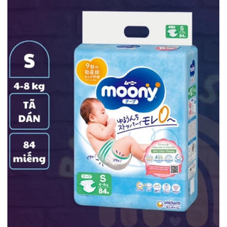 Bỉm - tã dán moony size s 84 miếng -hàng công ty nk chính hãng