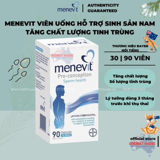 [Hàng Chuẩn ÚC] Menevit - Hỗ trợ sinh sản sinh lý nam, tăng thụ thai 30 viên