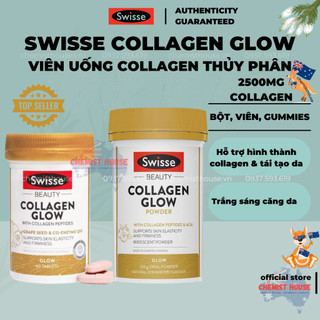 [Hàng Chuẩn ÚC] Swisse Beauty Collagen Glow - Collagen thủy phân đẹp da từ hạt nho vitamin E Coq10