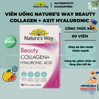 [Hàng Chuẩn Úc] Natures Way Beauty Collagen Thủy Phân Trắng Da Trẻ Hóa Kèm Hyaluronic Acid Tăng Săn Chắc Đàn Hồi Da