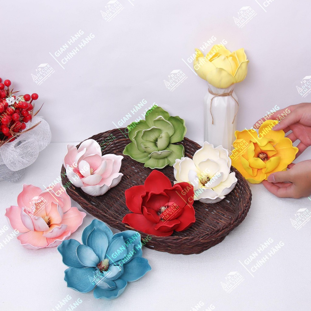 Đầu Bông Hoa Mộc Lan HOA16, Hoa Trang Trí Handmade Decor Trang Trí Phòng Tiệc Cưới