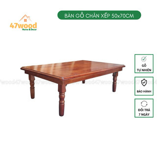 BÀN GỖ CHÂN TIỆN 50X70CM, GỖ CAO SU - BÀN GỖ ĐA NĂNG 50X70CM