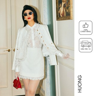 Set áo khoác và chân váy tweed anastasia tweed huong boutique hbvest254