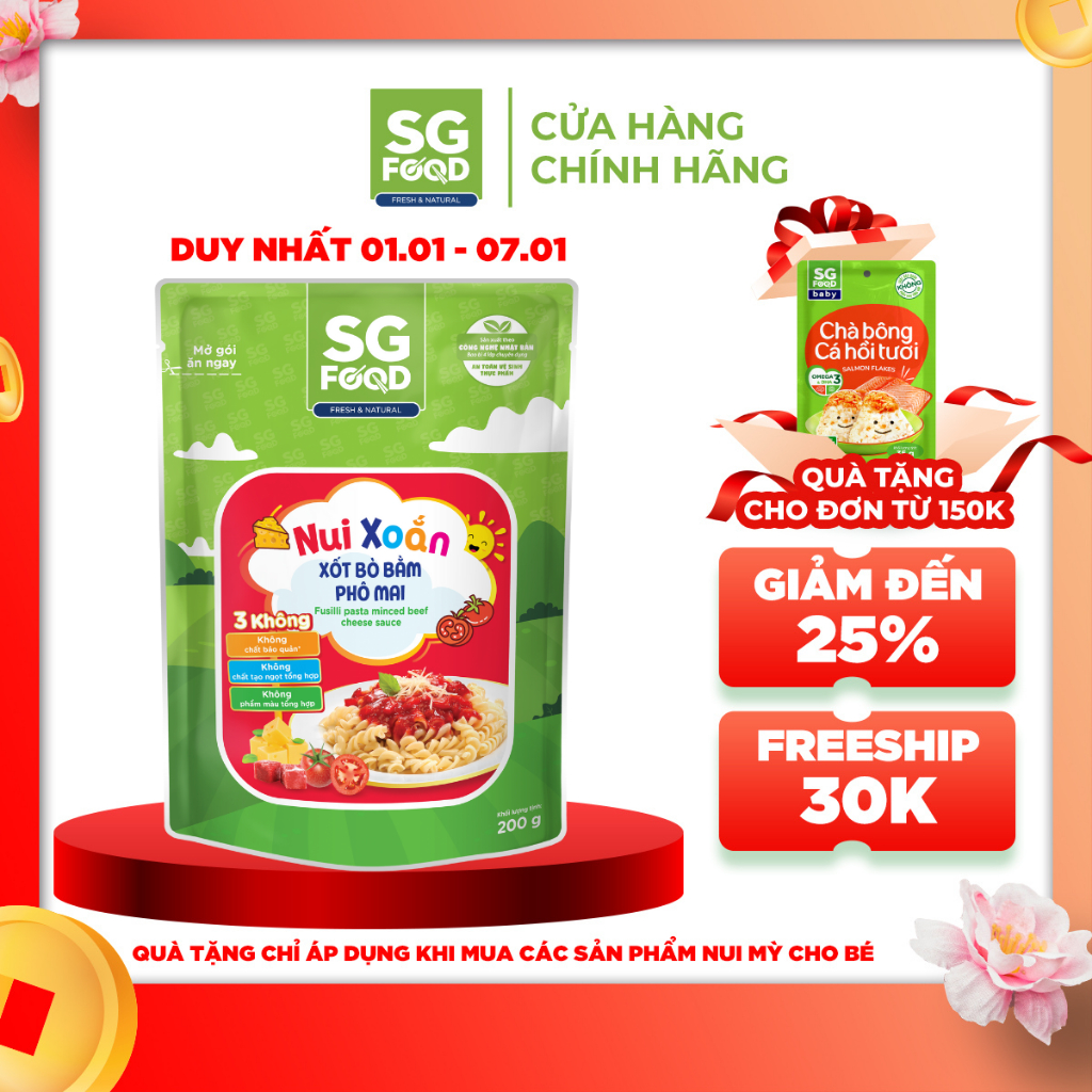 Nui xoắn xốt bò bằm phô mai Sài Gòn Food 200g