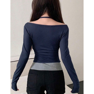 [ Hàng order shein] Áo thun Dazy dáng crop cổ yếm