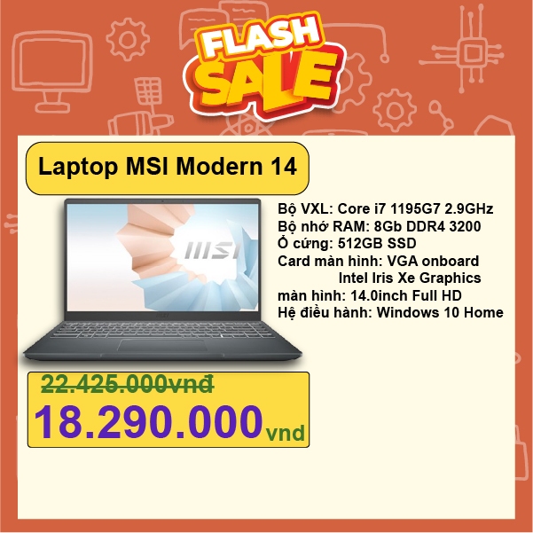 Máy tính xách tay MSI Modern 14 B11MOU-848VN