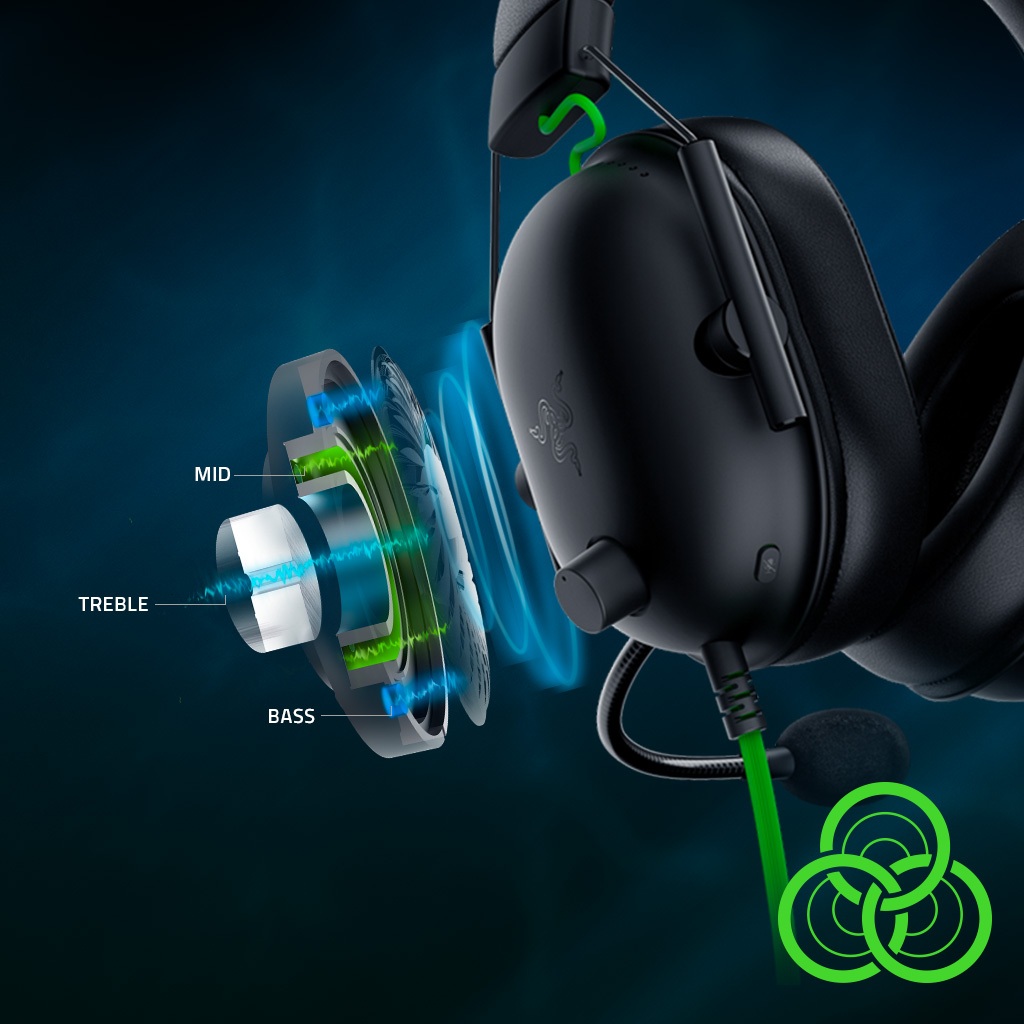 Tai Nghe Razer BlackShark V2 X | Kết Nối 3.5mm | Drive Triforce 50mm | Loa/Micro Đơn khử ồn | Memory Foam êm tai | BigBuy360 - bigbuy360.vn