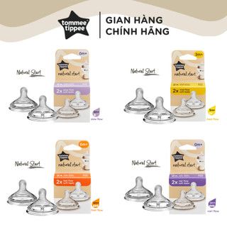 Núm Ty Silicon Siêu Mềm Tự Nhiên Tommee Tippee Natural Start Nhiều Size (Vỉ Đôi, Tách Lẻ)