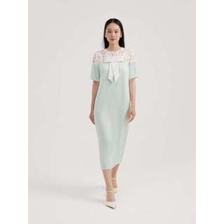 Đầm lụa phối ren Mauve Bowie dress