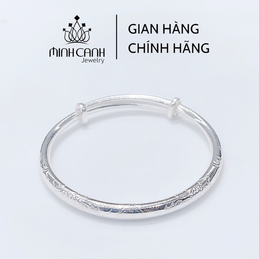 Vòng Bạc Trẻ Em Chạm Khắc Họa Tiết Hình Rồng Điều Chỉnh Được Kích Thước - Minh Canh Jewelry