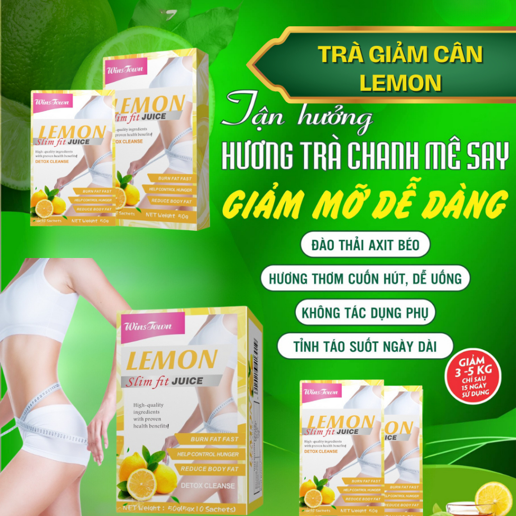 Trà Lemon giảm cân hương chanh, tăng cường trao đổi chất chuyển hóa chất béo, giảm 2-4kg sau 14 ngày