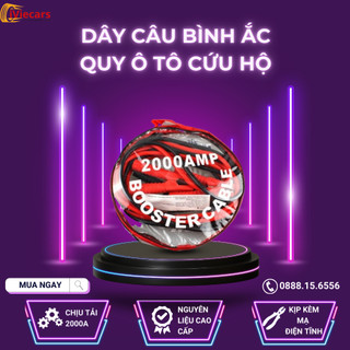 Dây câu bình ắc quy ô tô, Kích điện ắc quy cứu hộ cho ô tô, xe hơi dài 4m dòng 2000AMP - BH 6 tháng