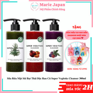 Sữa Rửa Mặt Sủi Bọt Thải Độc Rau Củ Super Vegitoks Cleanser 300ml