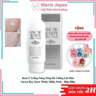 Kem Ủ Trắng Nâng Tông Da, Chống lão hóa  Secret Key Snow White Milky Pack - Hộp 200g