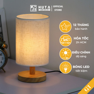Đèn Ngủ Để Bàn Gỗ HUTA Light For Life G1, Điều Chỉnh Độ Sáng, Ánh Sáng Vàng Ấm, Đầu Cắm 2 Chấu 220V