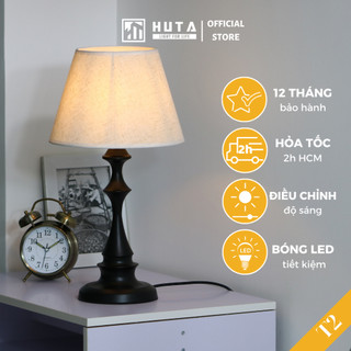 Đèn Ngủ Để Bàn Thép HUTA Light For Life T2 Sang Trọng Điều Chỉnh Độ Sáng, Bóng Led Sáng Vàng