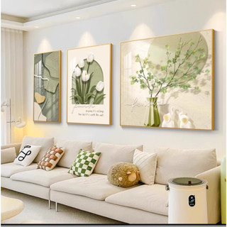 CAO CẤP - Bộ 3 mới Tranh Treo Tường Canvas- Tráng gương Hoa Tulip Hoa Sen Voi Mẫu Đơn Trừu tượng Sơn Dầu Hoàng Hôn Deco