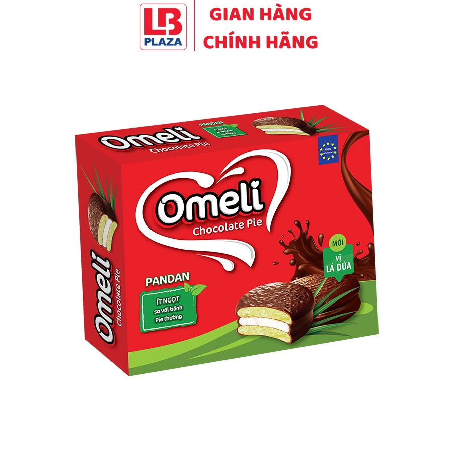 Bánh Omeli Chocolate Pie vị lá dứa 300g