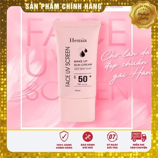 Kem chống nắng HEMIA tuýp 50ml, kem chống nắng hemia hàn quốc nâng tone da SPF 50+, chống nắng hemia cho da mặt