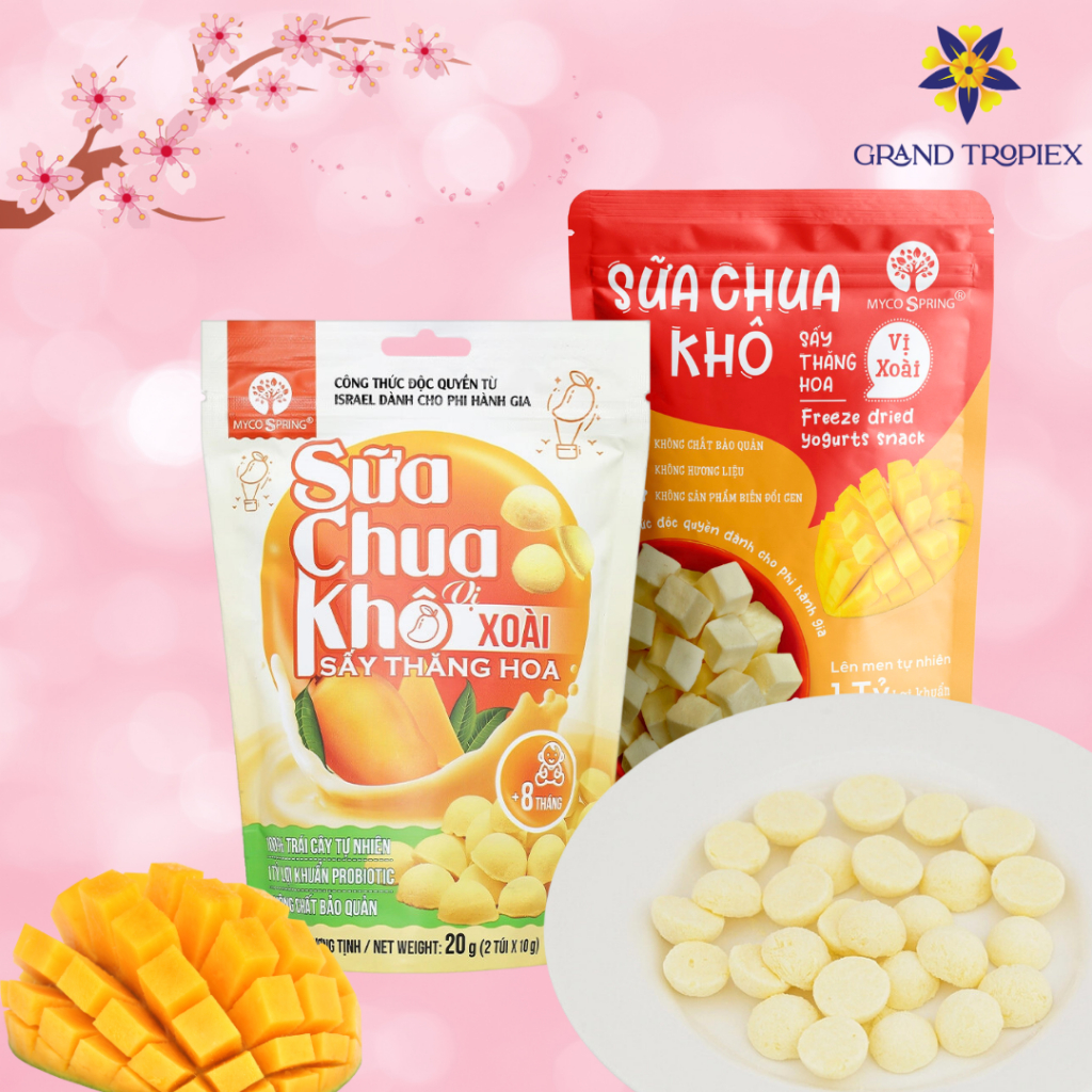  Sữa Chua Khô MycoSpring hoa quả sấy thăng hoa - Hỗ trợ tiêu hóa - Tăng sức đề kháng 